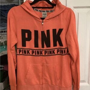 Victoria's Secret PINK Zip Hoodie in Coral